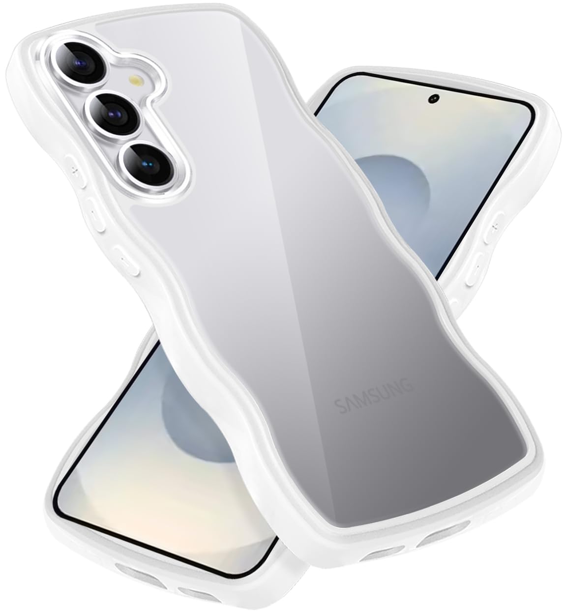Amazon.co.jp: クリア Galaxy S25 SC-51F ケース かわいい 波状